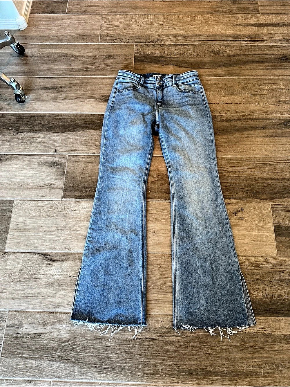 KanCan Selena 29/11 KM9365M Mid Rise Double Waist Band Flare Jeans Wide Leg Jean